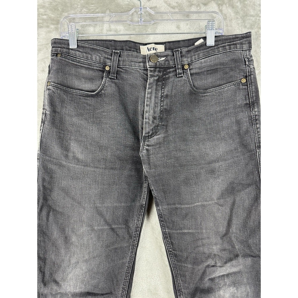 Acne Studios Mens Max Cash Black Slim Fit Jeans Mens 34x32 (fits 34x26) Preppy
